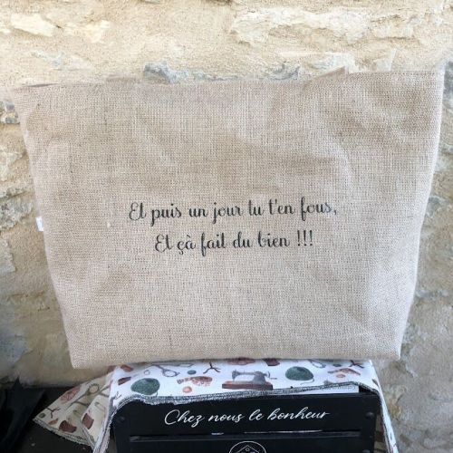 Cabas jute personnalisable 4 Cabas jute message