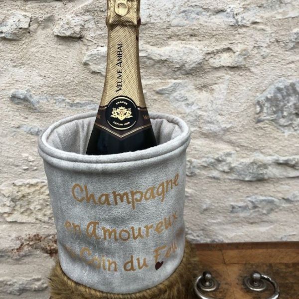 Cabas fait main 11 Seau champagne écologique en laine de mouton fabrication artisanale
