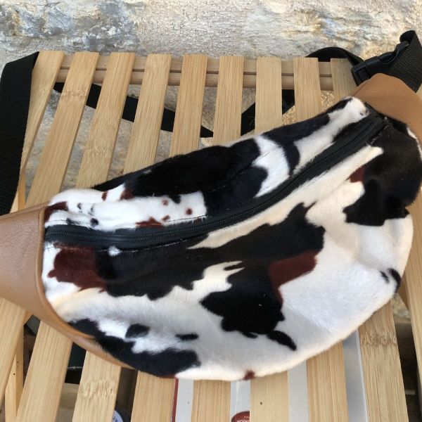 Cabas fait main 20 Sac banane cuir tissu vache 5a2ac63c