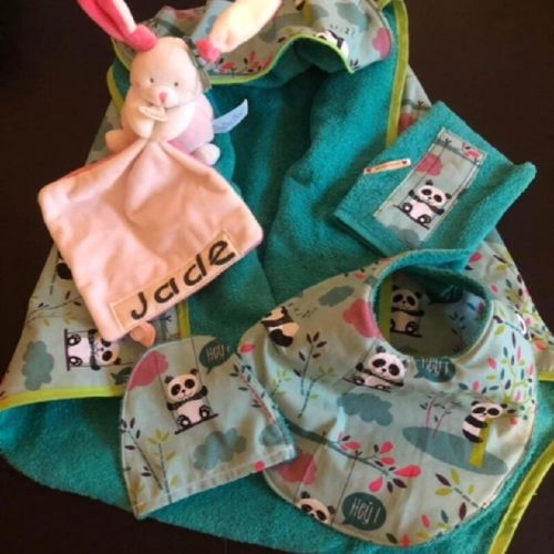 Parure bain personnalisée 6 Ensemble bain bébé avec prénom