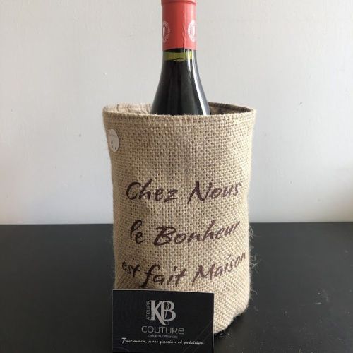Seau isotherme écologique en laine de mouton – fabrication artisanale 18 Seau isotherme personnalisé jute ecriture brune